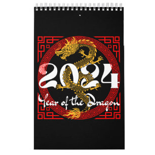 Drakens år 2024 Kinesisk stjärntecken Kalender