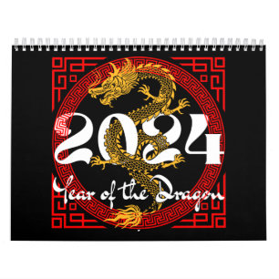 Drakens år 2024 Kinesisk stjärntecken Kalender