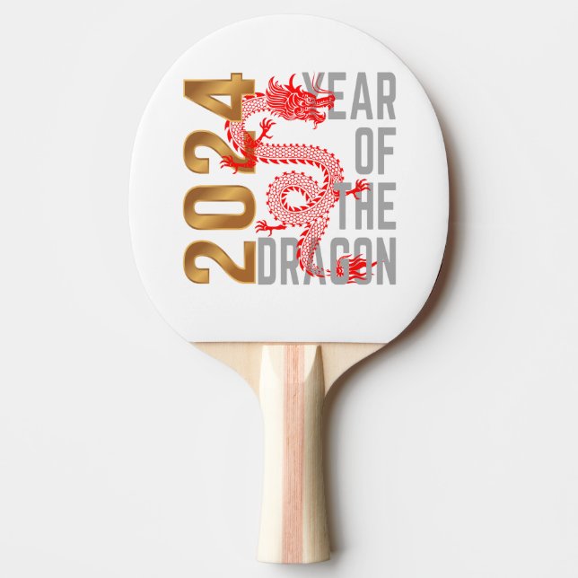 Drakens år 2024 Kinesisk zodiak Pingisracket (Framsidan)