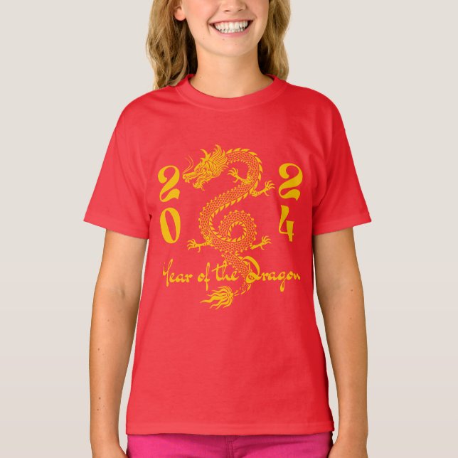 Drakens år guld t shirt (Framsida)