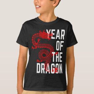 Drakens år röd vit t shirt