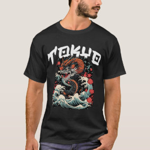 Drakens dans Japanskt retro-havlandskap T Shirt