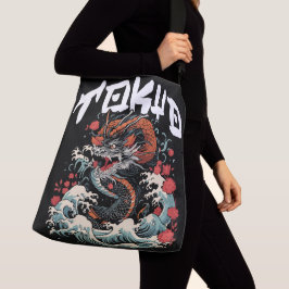 Drakens dans Japanskt retro havslandskap Axelväska