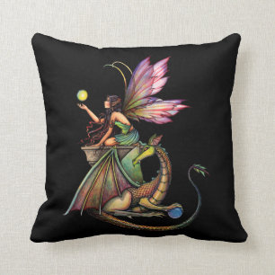 Drakens klot Fe Faerie och Drak kastkudde Kudde