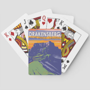 Drakensberg South Afrika Lesotho Travel Art Retro Casinokort