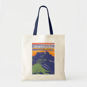 Drakensberg South Afrika Lesotho Travel Art Retro Tygkasse