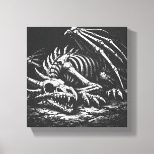 Drakeskelett — av BurnsInHell Canvastryck