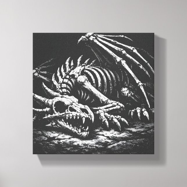 Drakeskelett — av BurnsInHell Canvastryck (Framsida)
