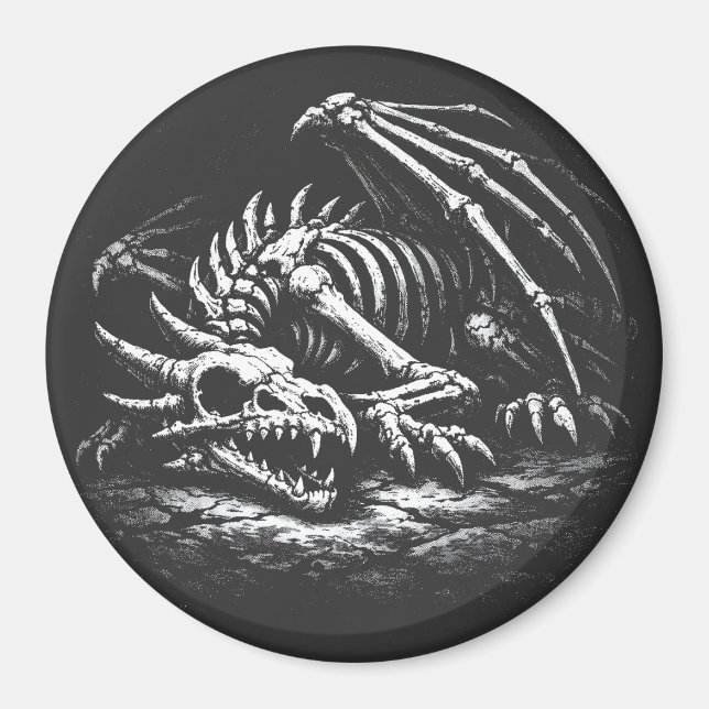 Drakeskelett — av BurnsInHell Magnet (Framsidan)