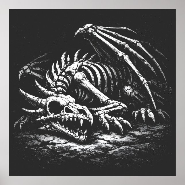 Drakeskelett — av BurnsInHell Poster (Framsidan)