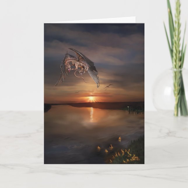 Drakesolnedgång Kort (Framsida)