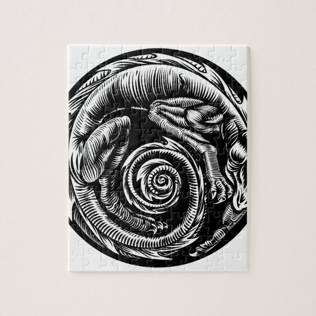 Draketatueringdesign Pussel (Vertikal)