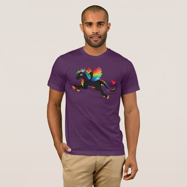 DrakeUnicornregnbåge som flyger den mytiska Tee Shirt (Hel framsida)