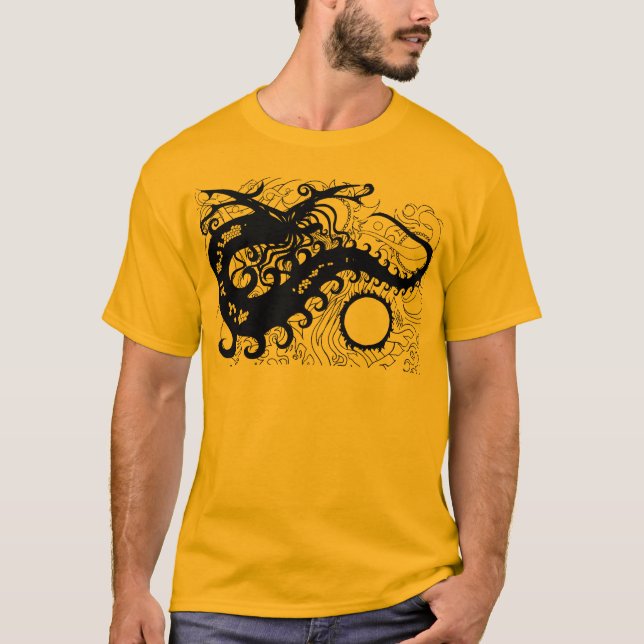 Drakeutslagsplats för djupt hav (silhouetten) t shirt (Framsida)