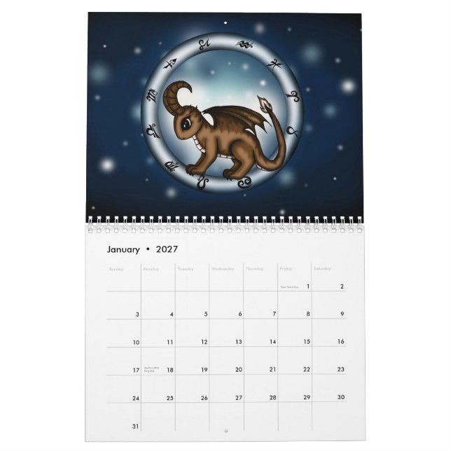 DrakeZodiacsigns kalender (Jan 2027)