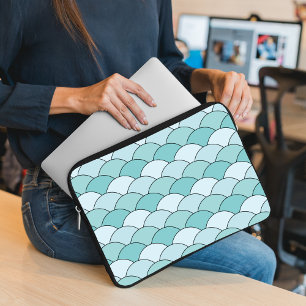 Drakfjäll, fläktar, vågor, Seigaiha, Blå Laptop Fodral