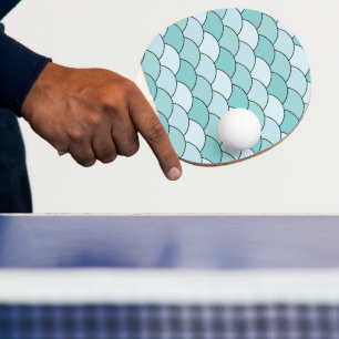 Drakfjäll, fläktar, vågor, Seigaiha, Blå Pingisracket