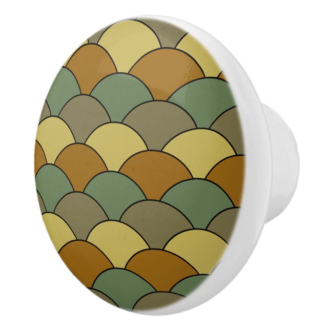 Drakfjäll, fläktar, vågor, Seigaiha, kamouflage Knopp (Höger)