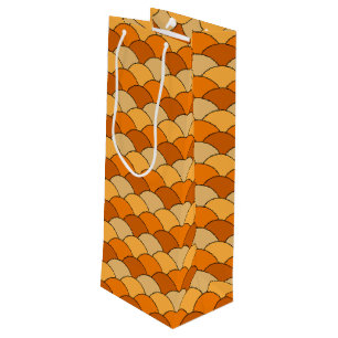 Drakfjäll, fläktar, vågor, Seigaiha, Orange