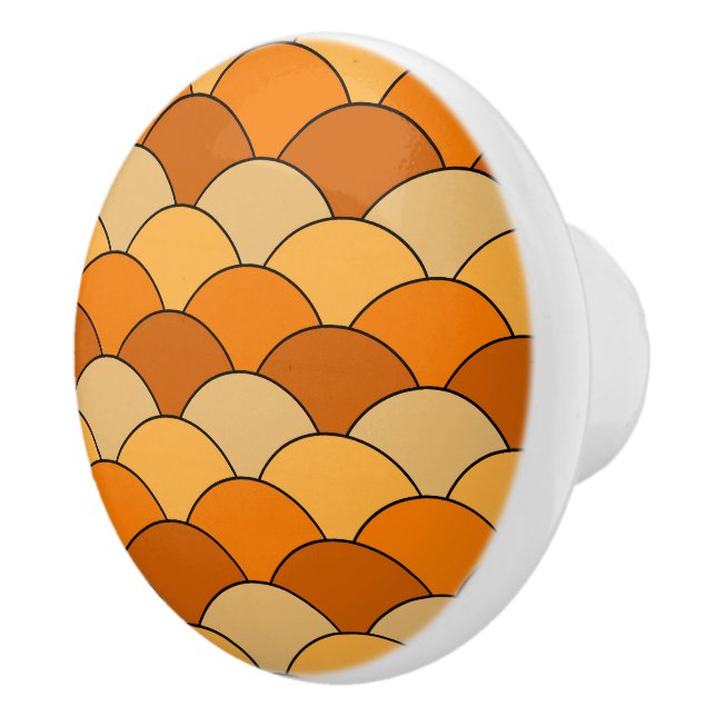 Drakfjäll, fläktar, vågor, Seigaiha, orange Knopp (Höger)