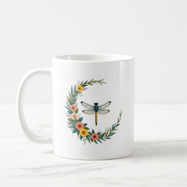 Drakflyg Boho Halvmåne Fredstecken Hippie Drakflyg Kaffemugg (Vänster)