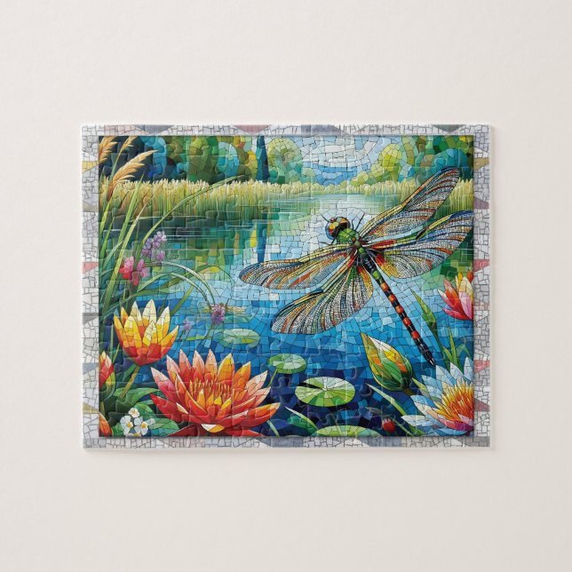 Drakflyg Mosaik, Blommor, Klinker, Gåva,  Pussel (Horisontell)