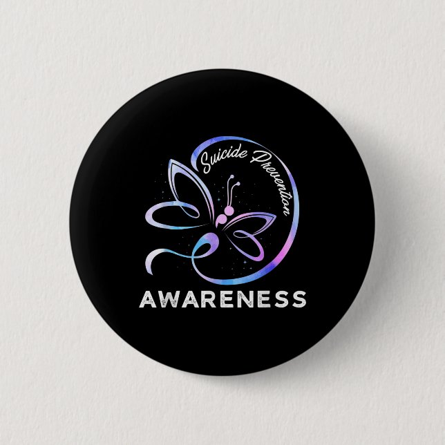 Drakflyg Suicide Prevention Awareness Rosa Och Te Knapp (Framsida)