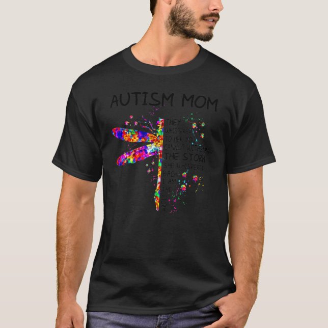 Drakflygt Autism Mama Rufsyl Autism Acceptans Da T Shirt (Framsida)