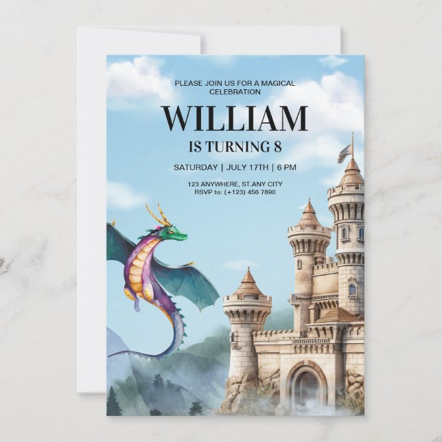 Drakfödelsedagsfest Inbjudan Jurassic Födelsedag (Framsida)