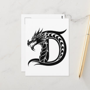 Drakformad bokstav D, Drake alfabet, Monogram Vykort