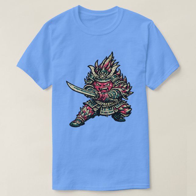 Drakfruitsduellant — Rolig Exotisk Frukt Samuraj  T Shirt (Design framsida)