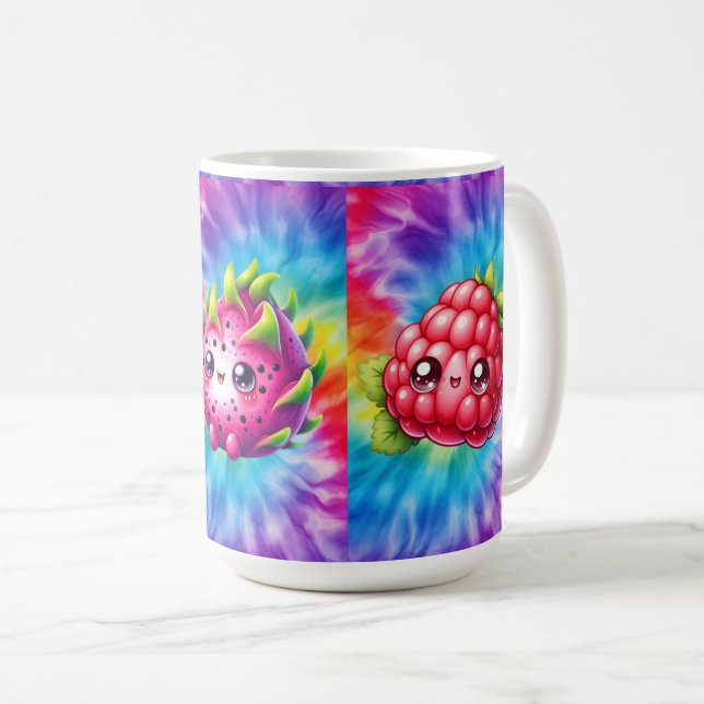 Drakfrukt med Tie-Dye-mönster Kaffemugg (Framsida höger)