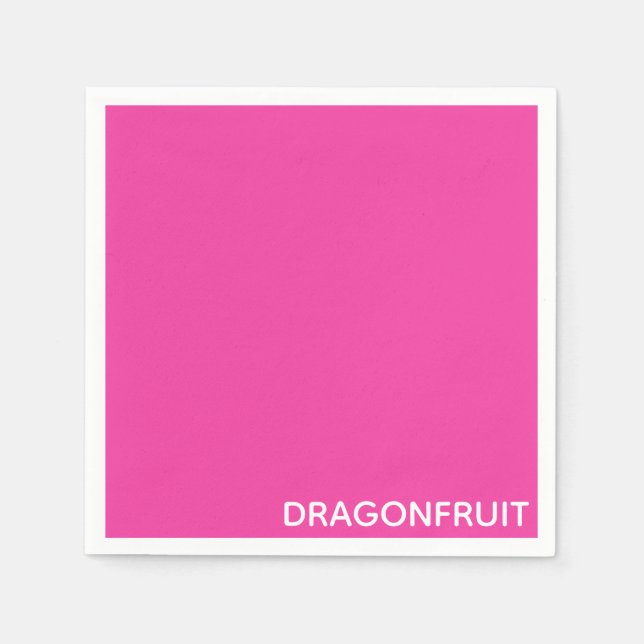 Drakfrukt rosa färgnamn pappersservett (Framsidan)