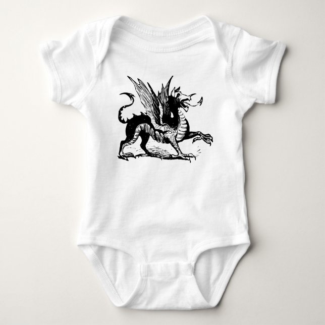 Drakgravyr - Svart Tee Shirt (Framsida)