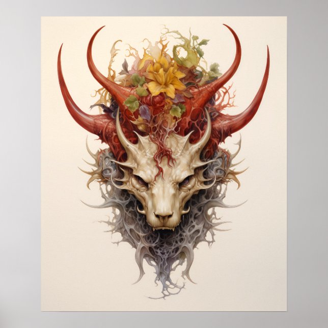 Drakhuvud 6 horn poster (Framsidan)