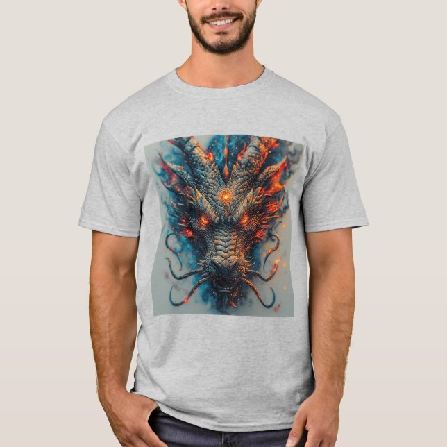 Drakhuvud Med Vilda Ögon T Shirt (Framsida)