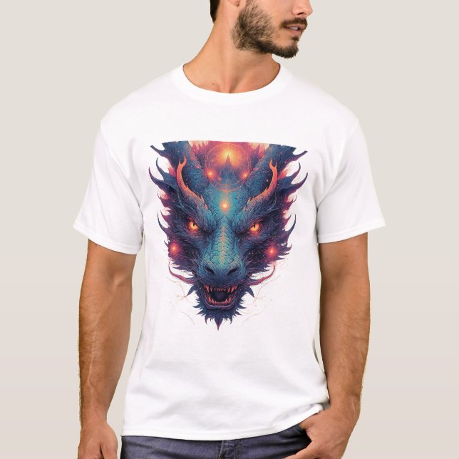 Drakhuvud Med Vilda Ögon T Shirt (Framsida)