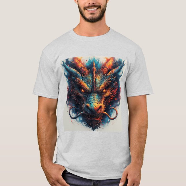 Drakhuvud Med Vilda Ögon T Shirt (Framsida)