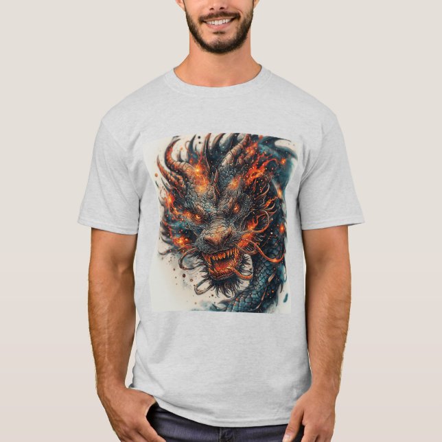 Drakhuvud Med Vilda Ögon T Shirt (Framsida)