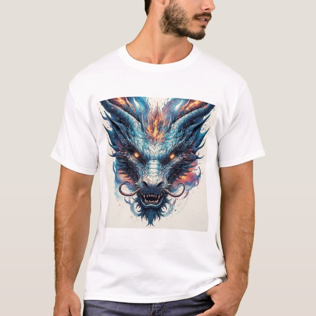 Drakhuvud Med Vilda Ögon T Shirt (Framsida)