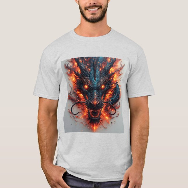 Drakhuvud Med Vilda Ögon T Shirt (Framsida)