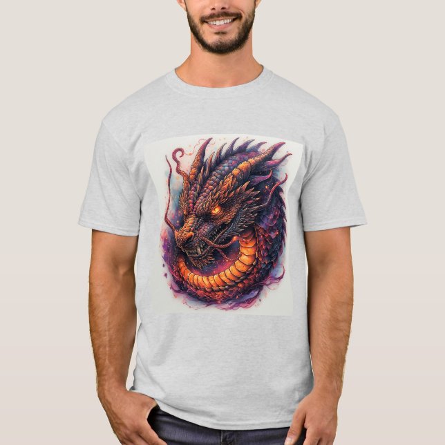 Drakhuvud Med Vilda Ögon T Shirt (Framsida)