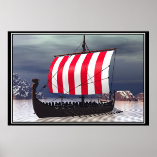 Drakkar Viking segelfartyg Poster