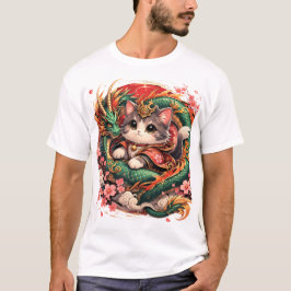 Drakkatt Fantasy Asiatisk Mytologisk Design T Shirt