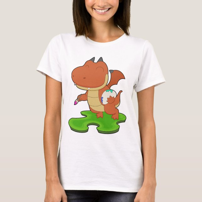 Drakmålare Penselmålning T Shirt (Framsida)