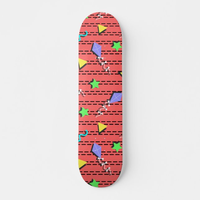 drakmer, stjärnor, trianglar och linjer mini skateboard bräda 18,5 cm (Framsida)