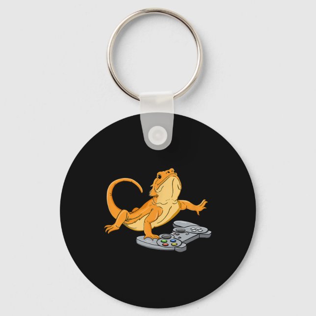 Draködla Gamer Datorspel Gecko  Nyckelring (Framsida)