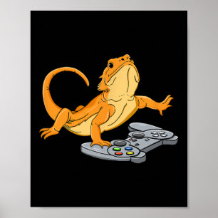 Draködla Gamer Datorspel Gecko Poster