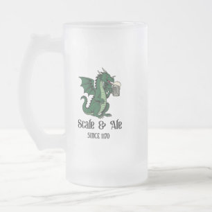 Drakon som dricker öl frostat ölglas