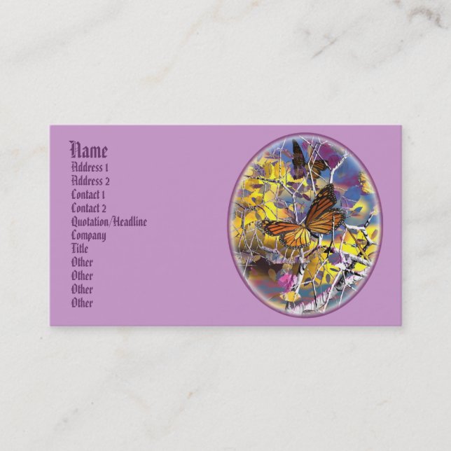 drakoncat butterfly fantasyprofilkort visitkort (Framsida)